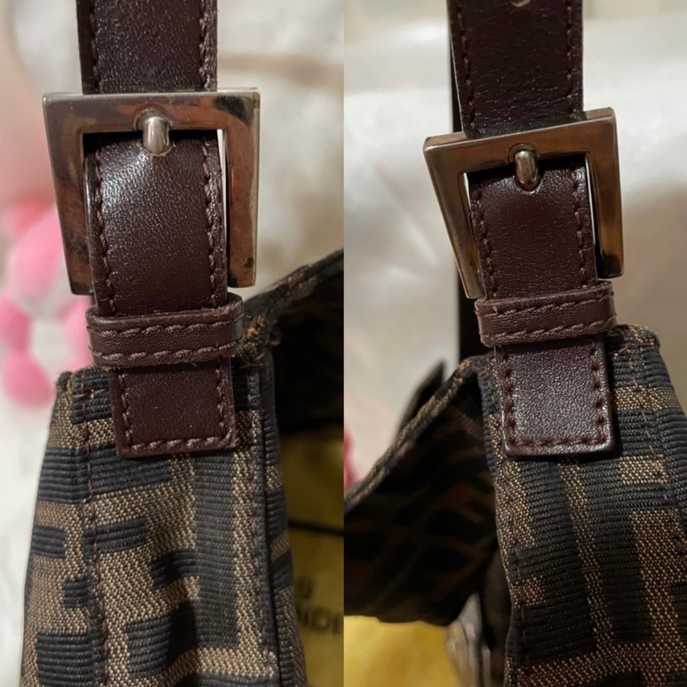 🤍VTG FENDI BAGUETTE ZUCCA Zucchino TOBACCO Pochette Shoulder Bag🤍🍬 - Picture 17 of 17